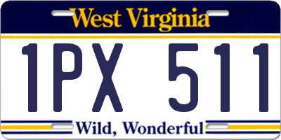 WV license plate 1PX511