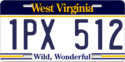 WV license plate 1PX512