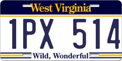 WV license plate 1PX514