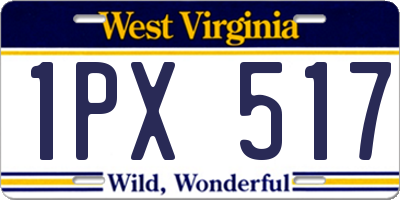 WV license plate 1PX517