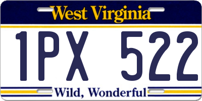 WV license plate 1PX522
