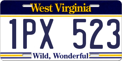 WV license plate 1PX523