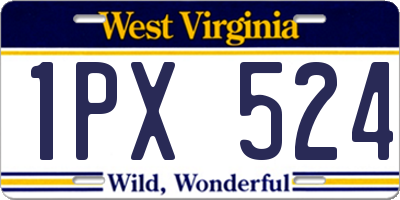 WV license plate 1PX524
