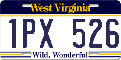 WV license plate 1PX526