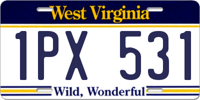 WV license plate 1PX531