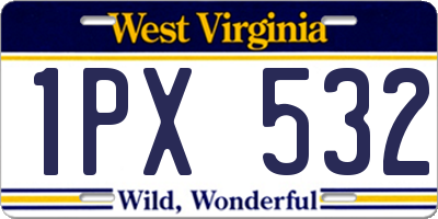 WV license plate 1PX532