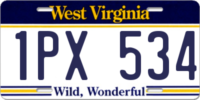 WV license plate 1PX534