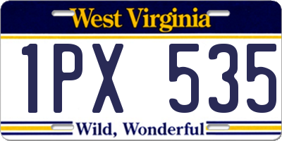 WV license plate 1PX535