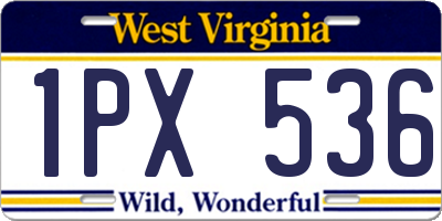 WV license plate 1PX536