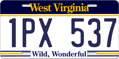 WV license plate 1PX537