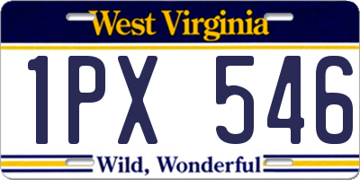 WV license plate 1PX546