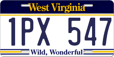 WV license plate 1PX547