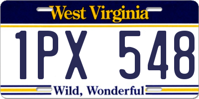 WV license plate 1PX548