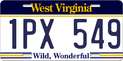 WV license plate 1PX549