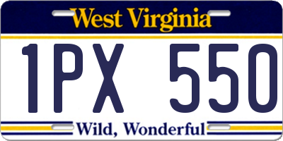 WV license plate 1PX550