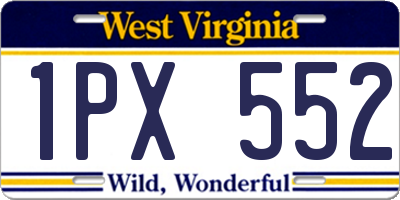 WV license plate 1PX552