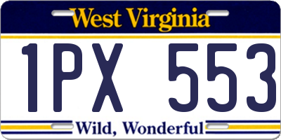 WV license plate 1PX553