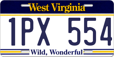 WV license plate 1PX554