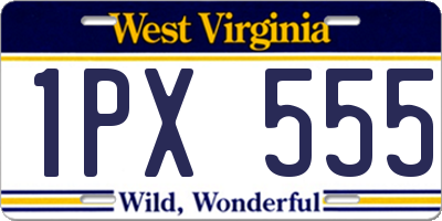 WV license plate 1PX555