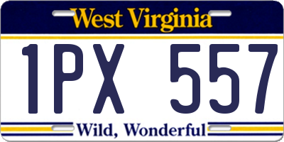 WV license plate 1PX557