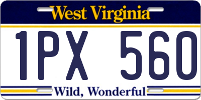 WV license plate 1PX560