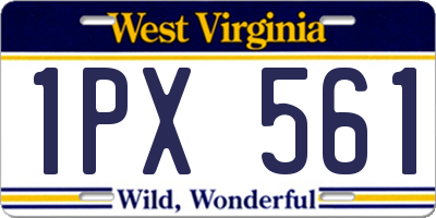 WV license plate 1PX561