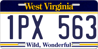 WV license plate 1PX563