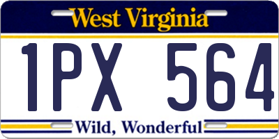WV license plate 1PX564