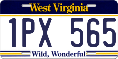 WV license plate 1PX565