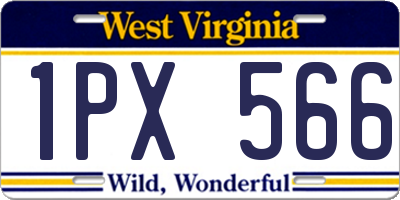 WV license plate 1PX566