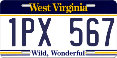WV license plate 1PX567