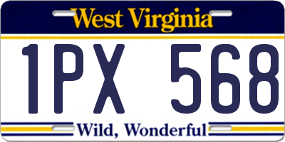 WV license plate 1PX568