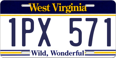 WV license plate 1PX571