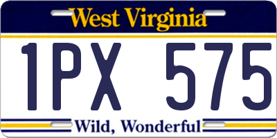 WV license plate 1PX575