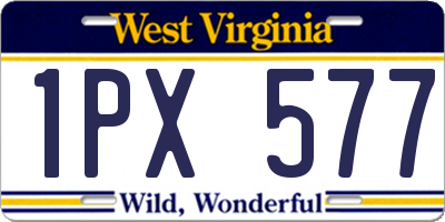WV license plate 1PX577
