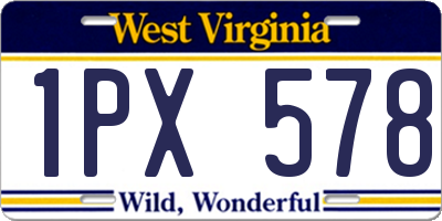 WV license plate 1PX578