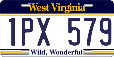 WV license plate 1PX579