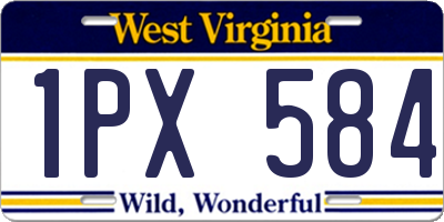 WV license plate 1PX584