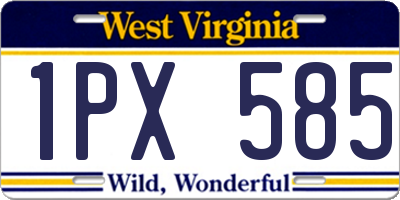 WV license plate 1PX585