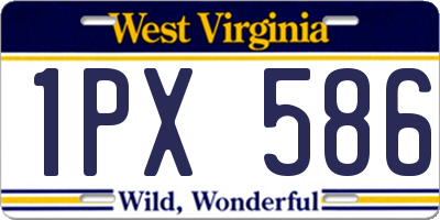 WV license plate 1PX586