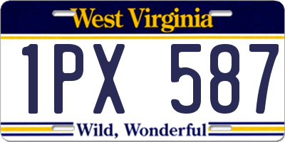 WV license plate 1PX587