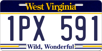 WV license plate 1PX591