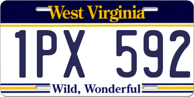 WV license plate 1PX592