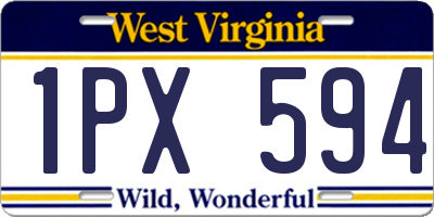 WV license plate 1PX594