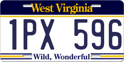 WV license plate 1PX596
