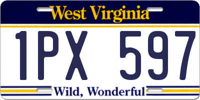 WV license plate 1PX597