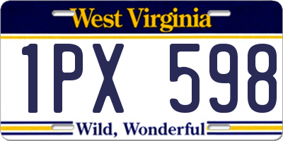 WV license plate 1PX598