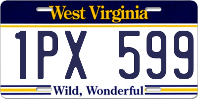 WV license plate 1PX599