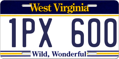 WV license plate 1PX600
