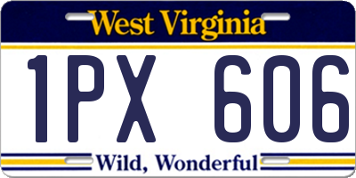 WV license plate 1PX606